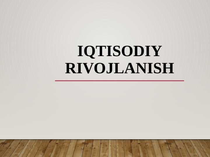 Iqtisodiy rivojlanish