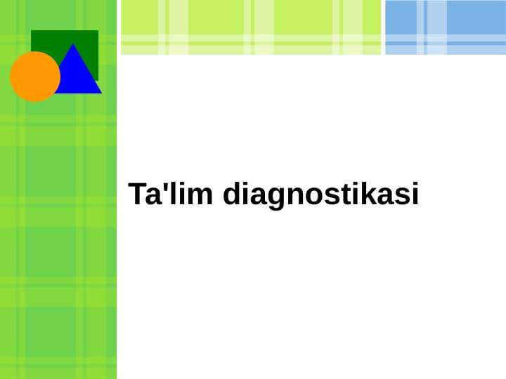 Ta'lim diagnostikasi