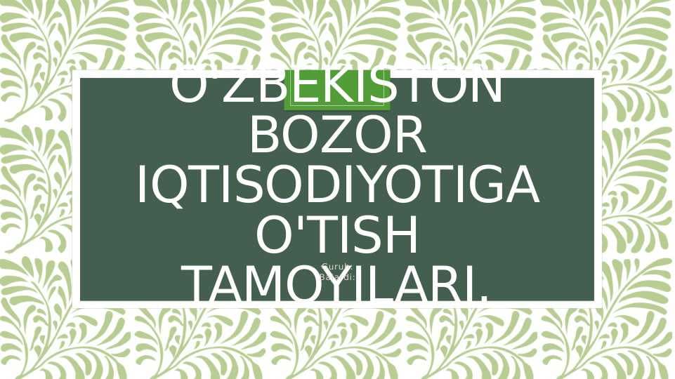 Yashil Iqtisodiyot