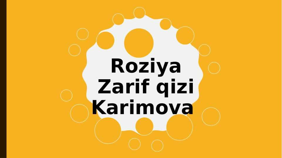 Roziya Zarif qizi Karimova