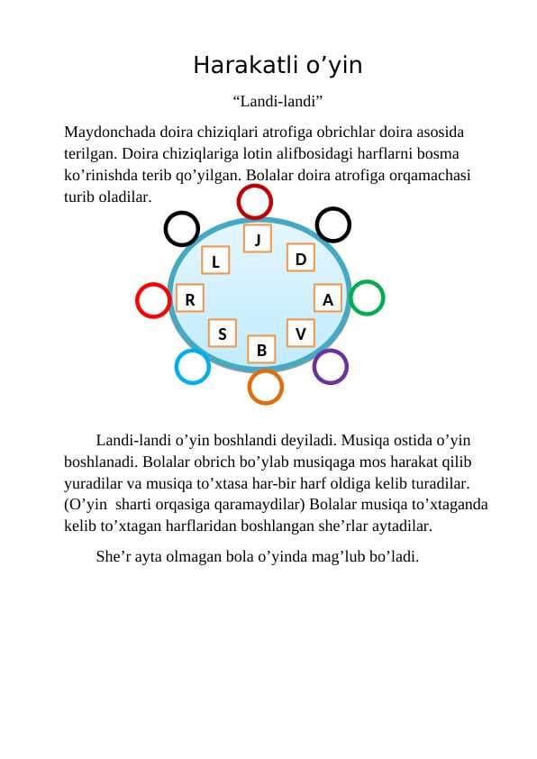 Harakatli o’yinlar metodi
