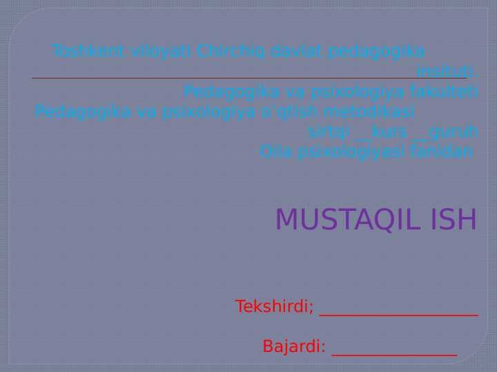 O'zbekistonda maqsadga yo'naltirilgn oila siyosati