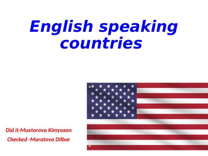 English speaking countries