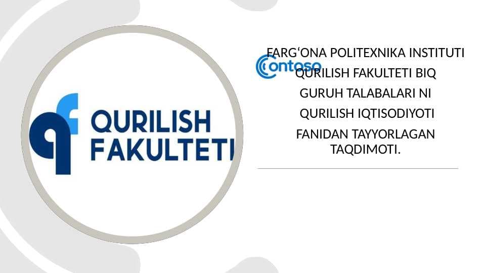 Qurilish - milly iqtisodiyotning muhim tarmog'I sifatida. Kapital qurilishda iqtisodiy islohotlarni asosiy yo'nalishlari va muammolari