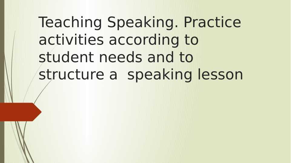 Teaching Speaking