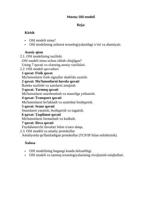 OSI modeli