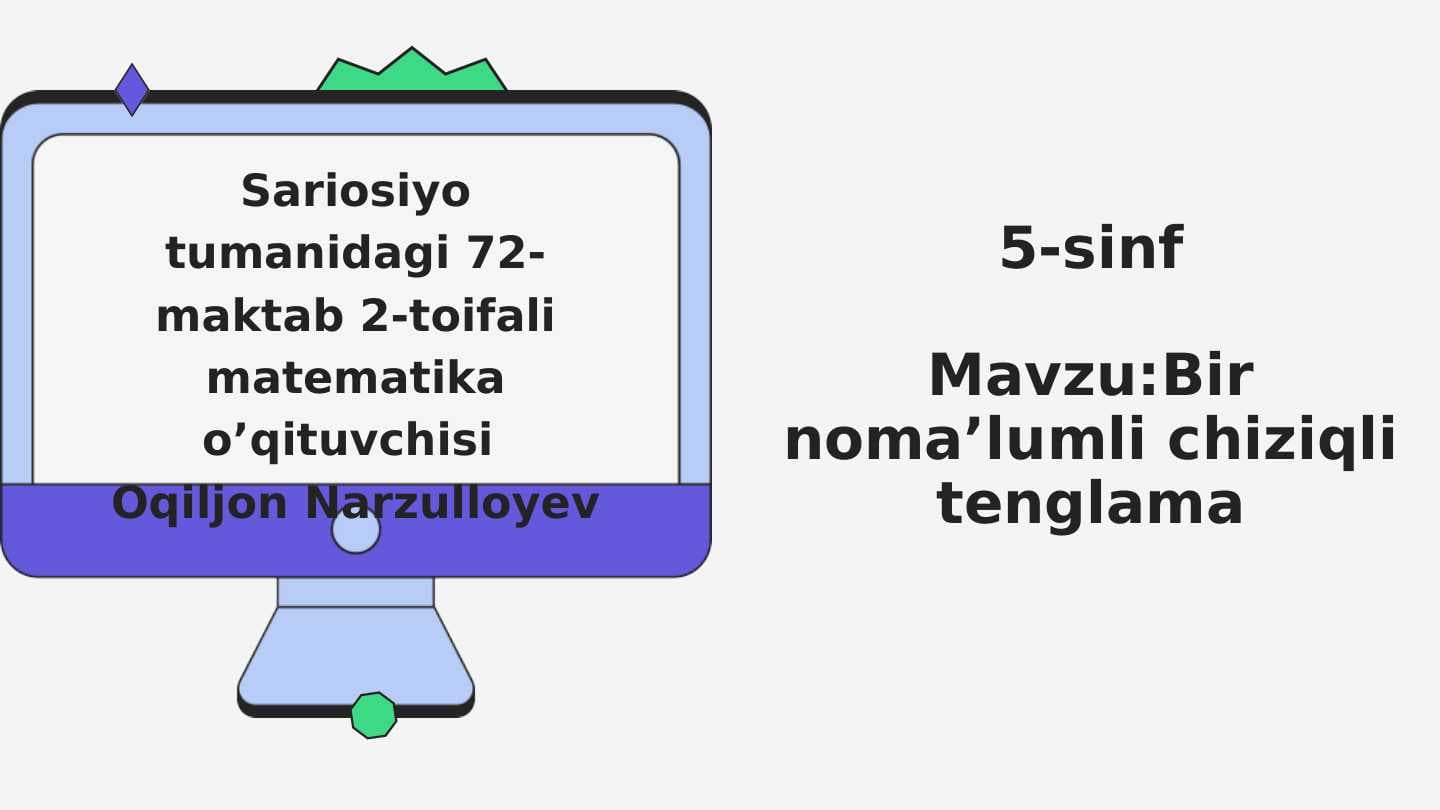 Bir noma'lumli chiziqli tenglama