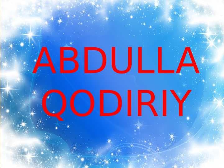 Abdulla Qodiriy O'tkan kunlar