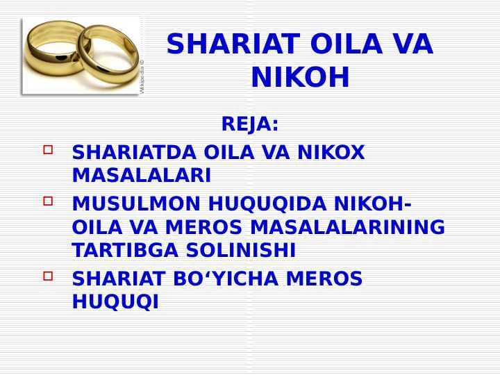 SHARIAT OILA VA   NIKOH