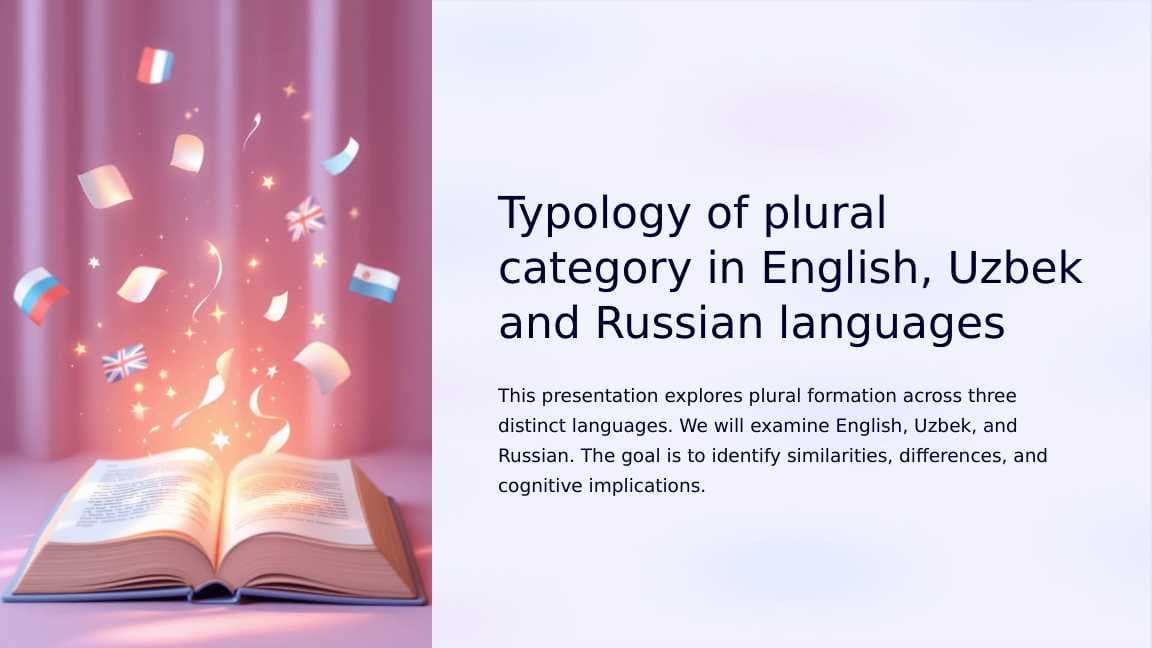 Typology of plural category in English, Uzbek and Russian languages