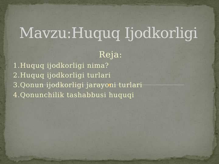 Huquq Ijodkorligi