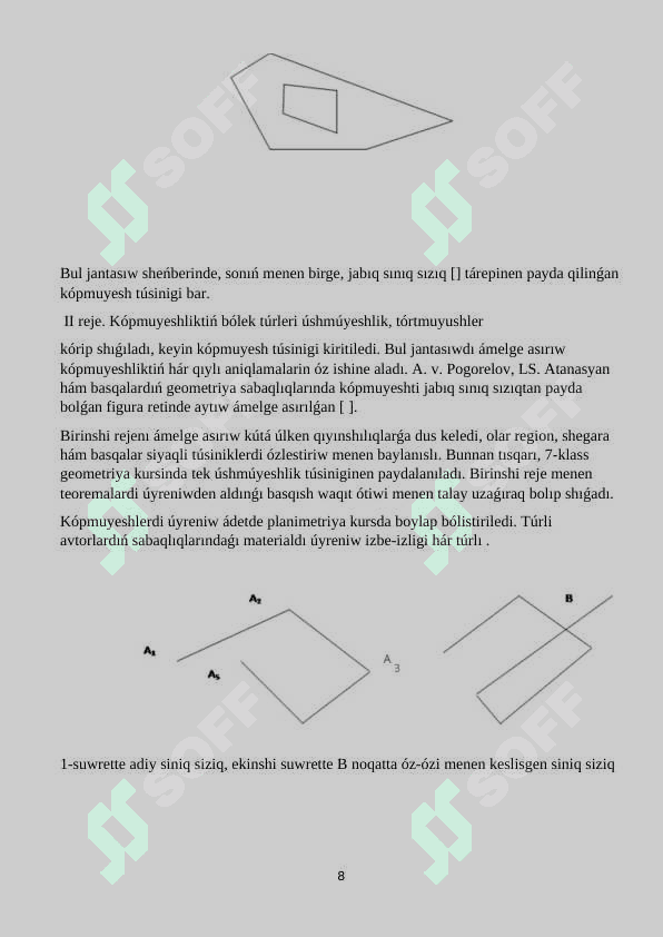 GEOMETRIYA KURSINDA KÓP MUYESHLIKLER,  KÓPMUYESHLIKLERDI OQITIW METODIKASI mustaqil ish