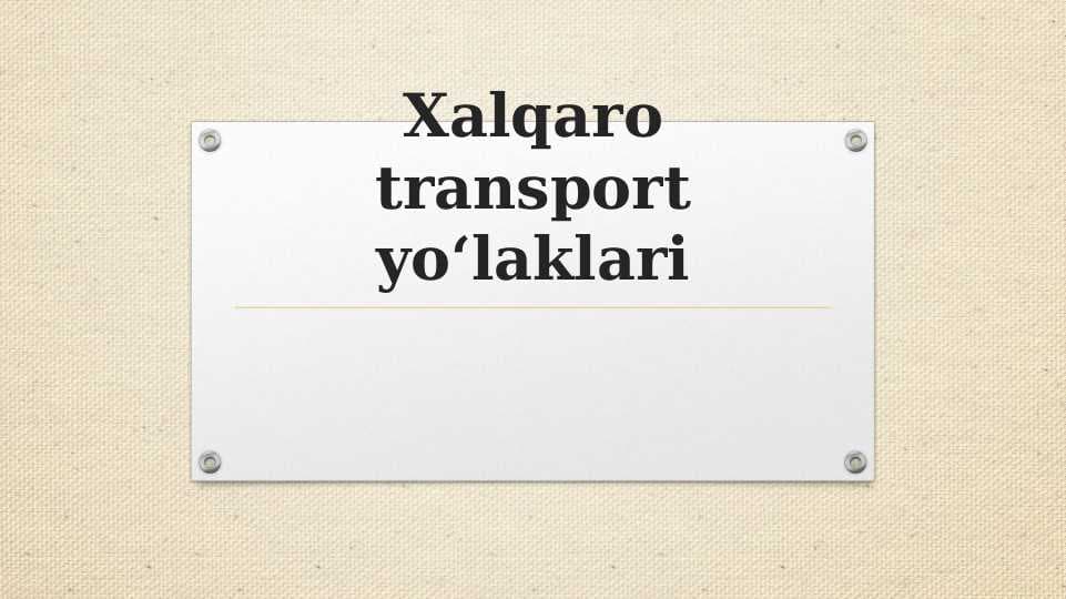 Mustaqil ish Logistika