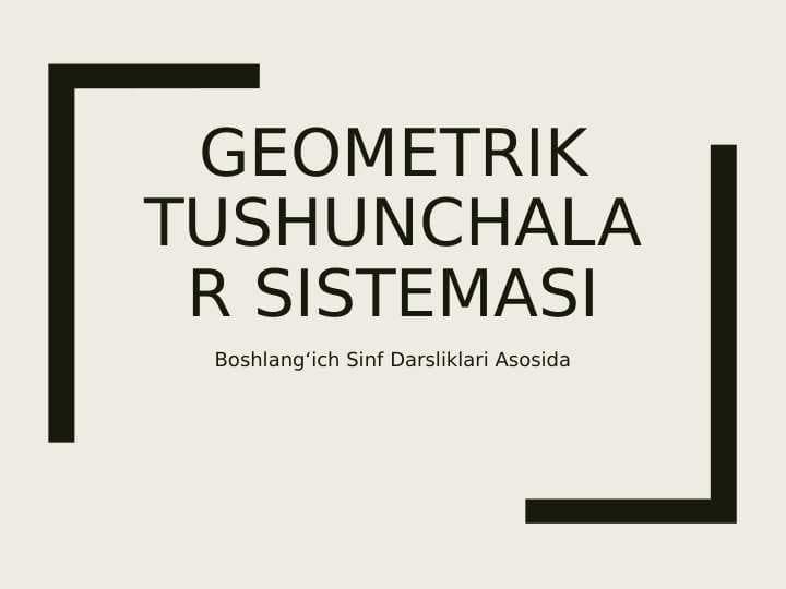 Geometrik tushunchalar
