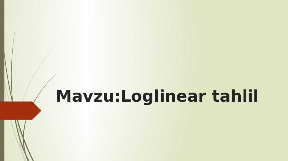 Loglinear tahlil