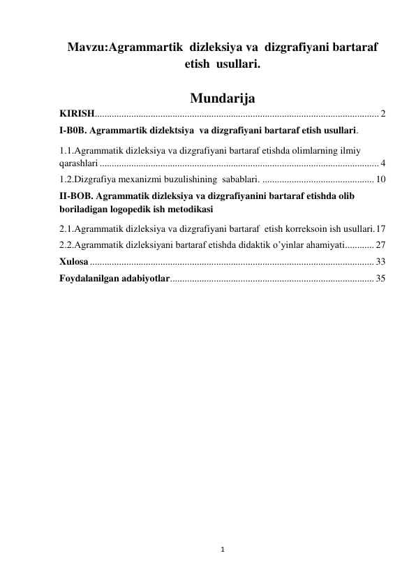 Agrammartik dizleksiya va dizgrafiyani bartaraf