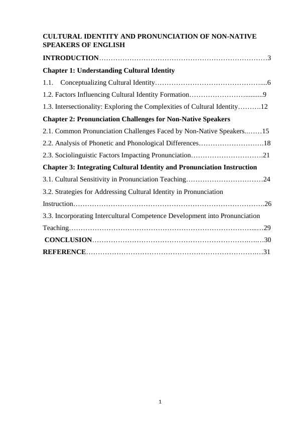 CULTURAL IDENTITY AND PRONUNCIATION OF NON-NATIVE SPEAKERS OF ENGLISH