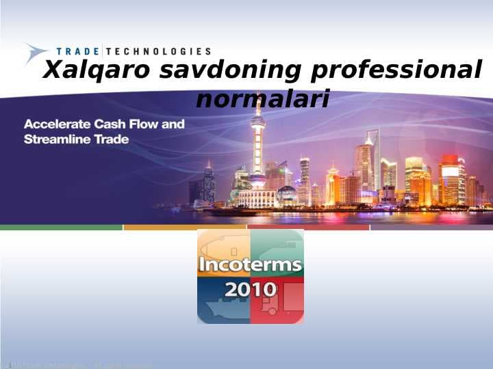 Xalqaro savdoning professional normalari