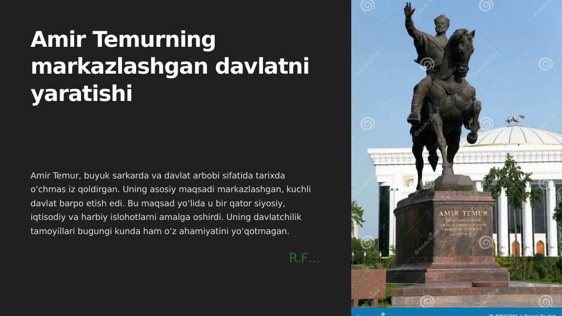 Amir Temurning markazlashgan davlatni yaratishi