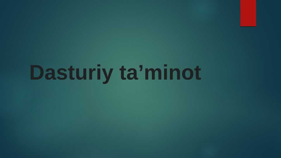 Dasturiy ta`limot