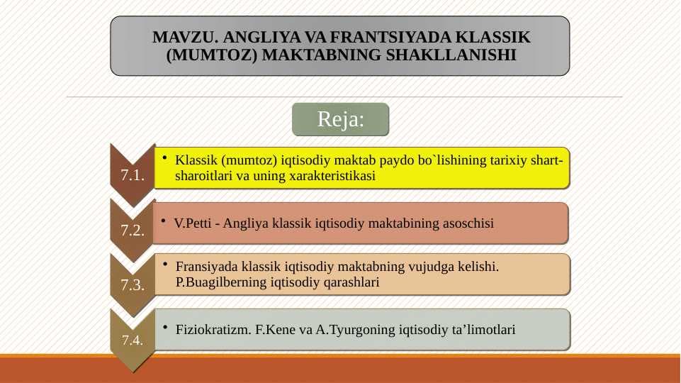 ANGLIYA VA FRANTSIYADA KLASSIK (MUMTOZ) MAKTABNING SHAKLLANISHI