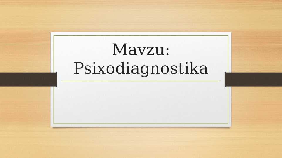 Psixodiagnostika