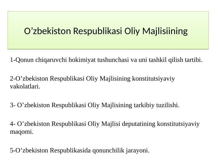 Oʻzbekiston Respublikasi oliy majlisi