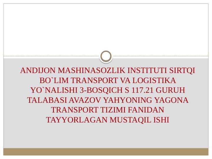 Daryo transporti tasnifi, yutuqlari va rivojlanish muammolari