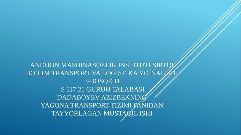 Quvur transporti tasnifi yutuqlari va rivojlanish muammolari