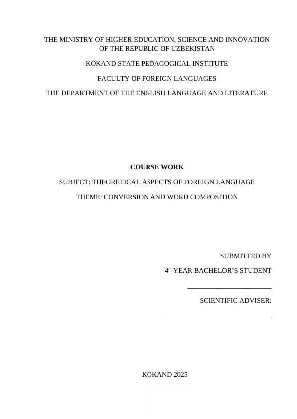 CONVERSION AND WORD COMPOSITION