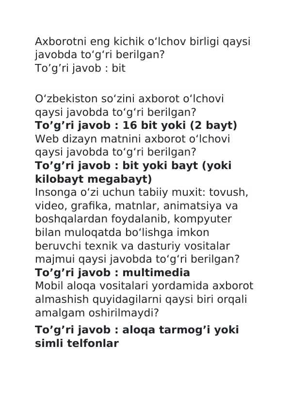 Argos test javoblari 2025 yangi