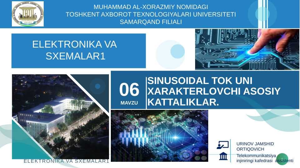 Sinusoidal tok uni xarakterlovchi asosiy kattaliklar