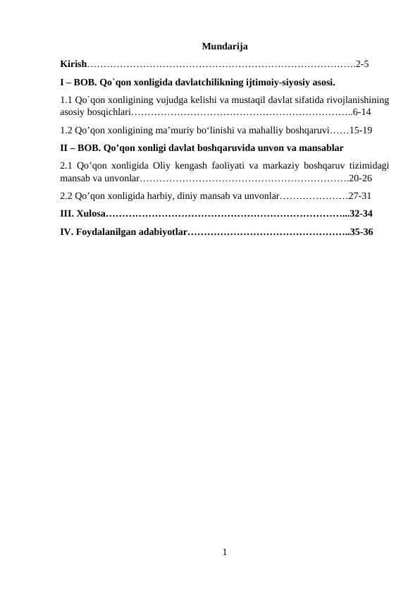 Qo'qon xonligida mansab va unvonlar