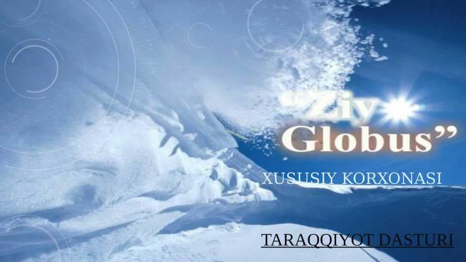 Globus ishlab chiqarish biznes reja