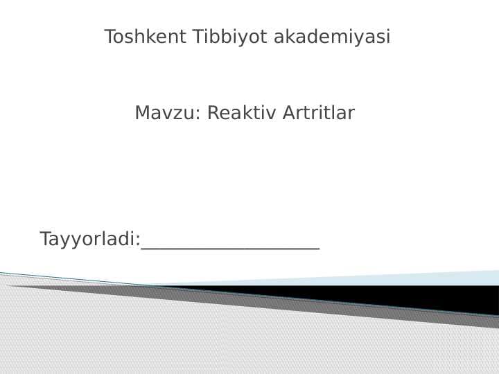 Reaktiv artrit