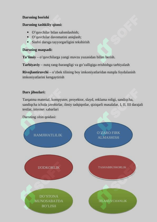 Sifat so‘z turkumi. Rang-tus bildiruvchi sifatlarning qo‘llanishi 5-sinf