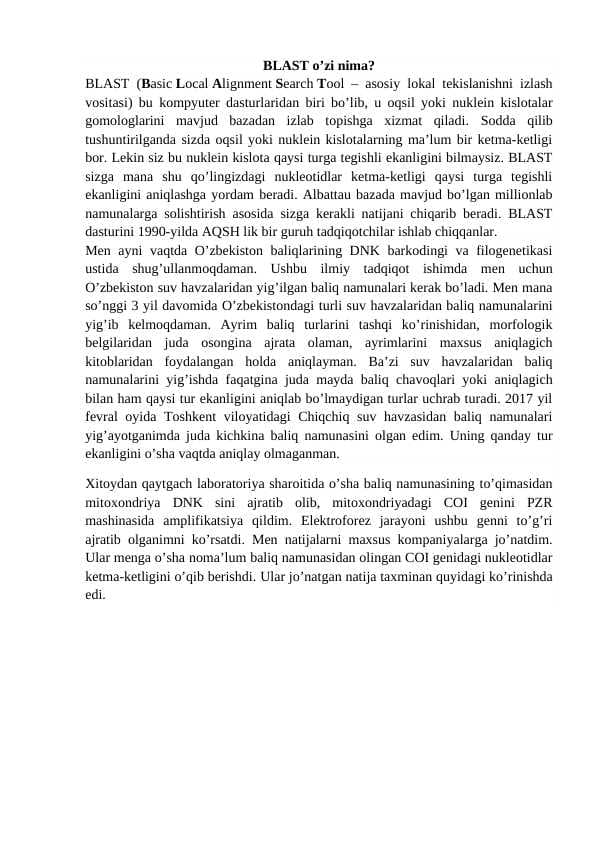 BLAST dasturi