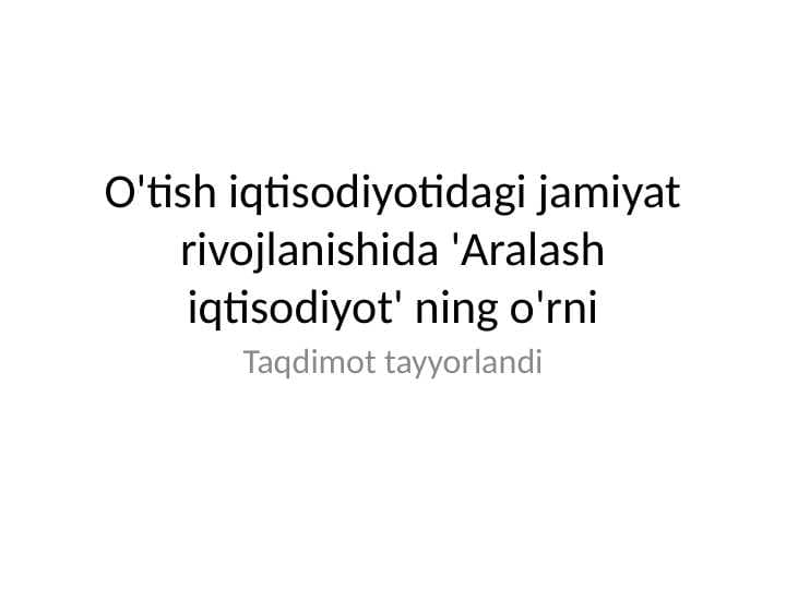 Aralash iqtisodiyot