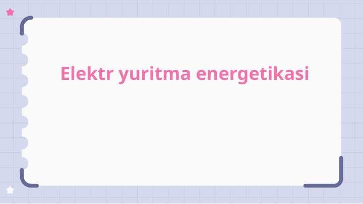 Elektr yuritma energetikasi