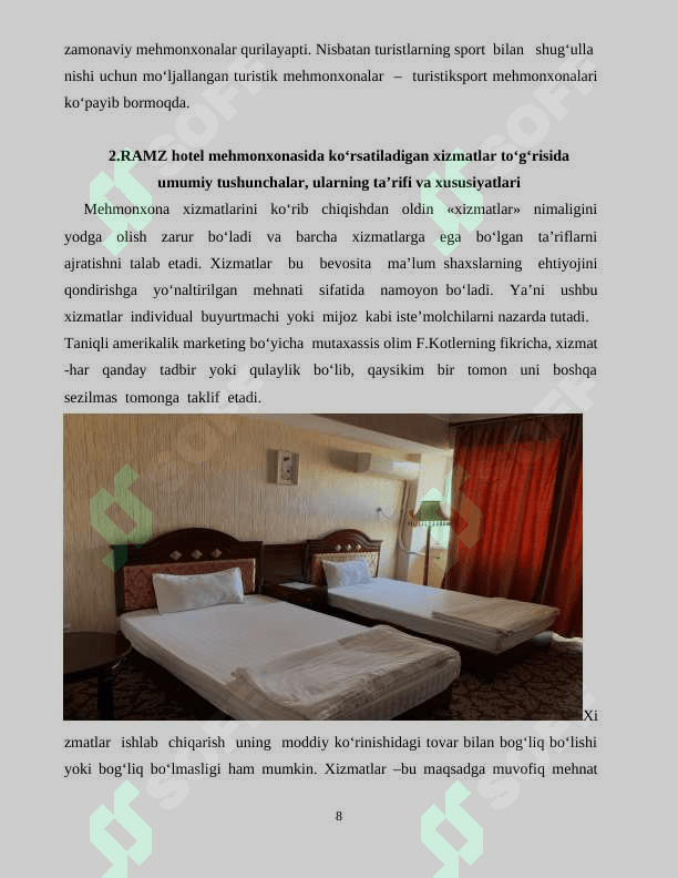Namangan viloyatidagi RAMZ hotel mehmonxonasi