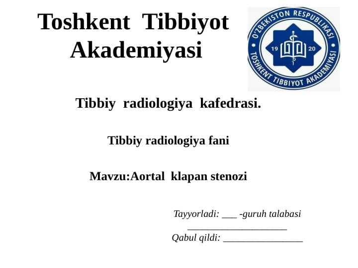 Aortal  klapan stenozi