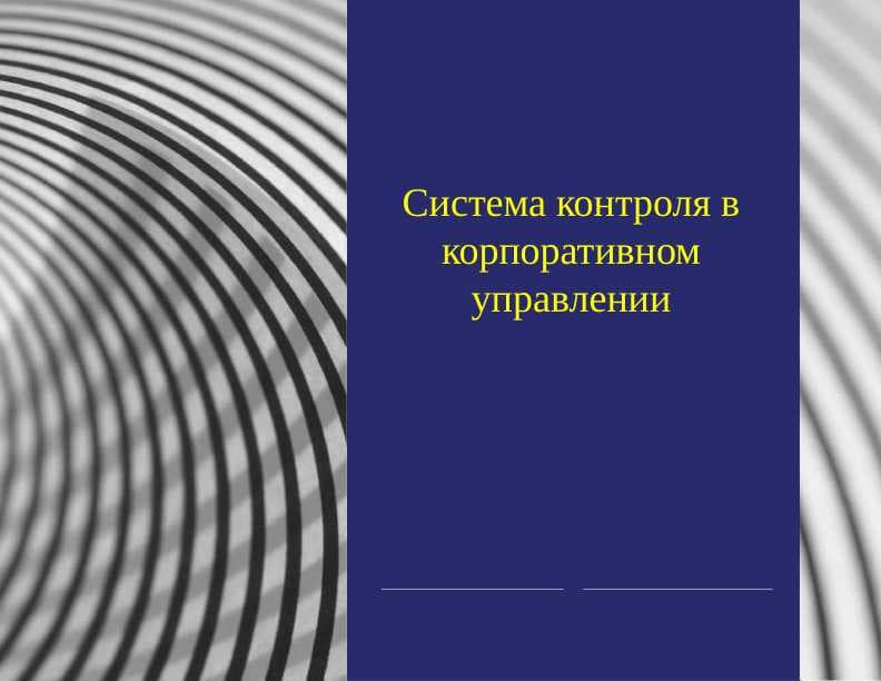 Система контроля в корпоративном управлении