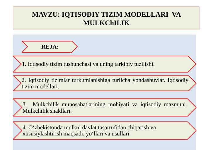 IQTISODIY TIZIM MODELLARI  VA MULKChILIK pptx