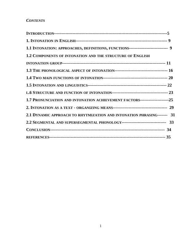 COMPONENTS OF INTONATION AND THE STRUCTURE OF ENGLISH  INTONATION GROUP