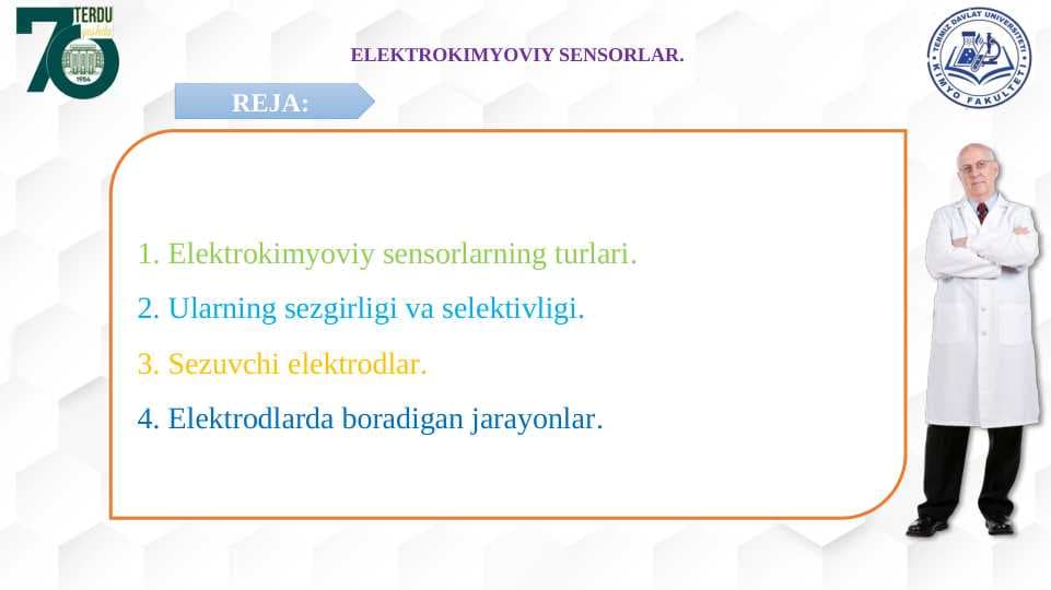ELEKTROKIMYOVIY SЕNSORLAR.