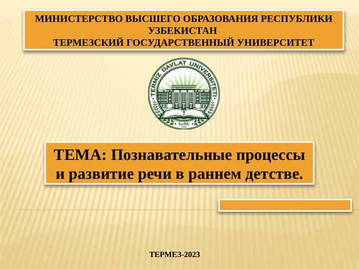 Познавательные процессы и развитие речи в раннем детстве