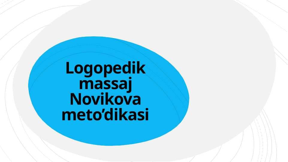 Logopedik massaj Novikova meto’dikasi