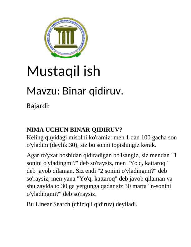 Binar qidiruv