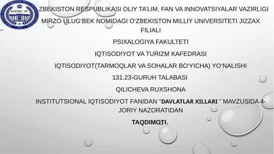 DAVLATLAR XILLARI