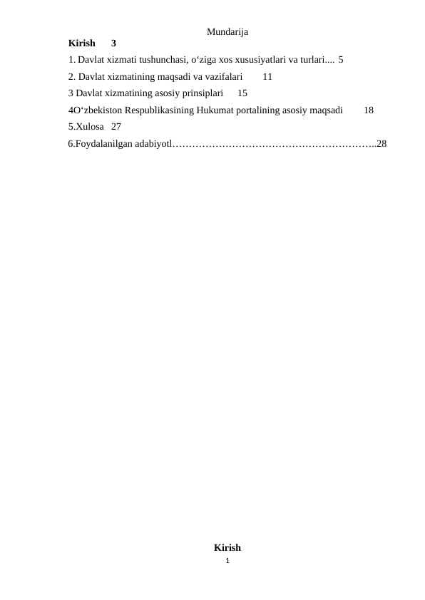 Davlat xizmati tushunchasi
